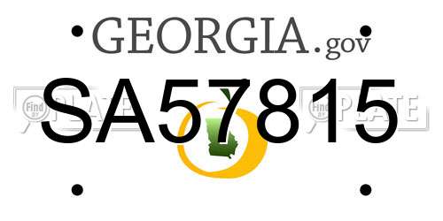 SA57815 Georgia License Plate