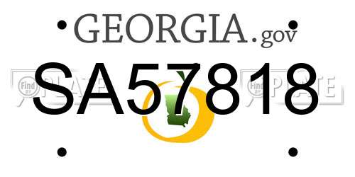 SA57818 Georgia License Plate