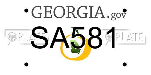SA581 Georgia License Plate