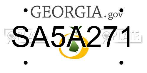 SA5A271 Georgia License Plate