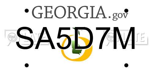SA5D7M Georgia License Plate