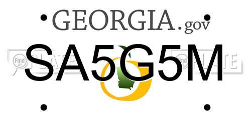 SA5G5M Georgia License Plate