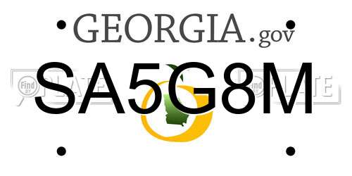 SA5G8M Georgia License Plate