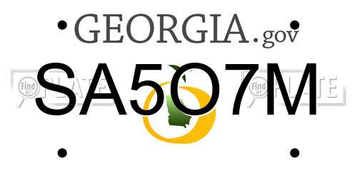SA5O7M Georgia License Plate