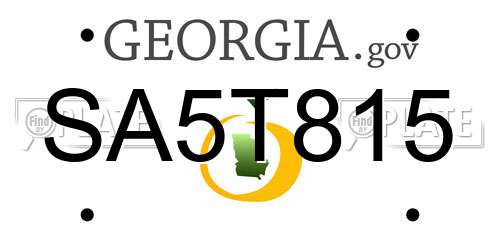 SA5T815 Georgia License Plate