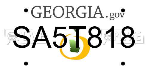 SA5T818 Georgia License Plate
