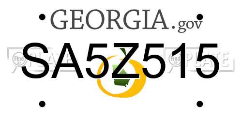 SA5Z515 Georgia License Plate