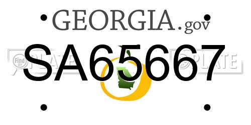SA65667 Georgia License Plate