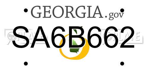 SA6B662 Georgia License Plate