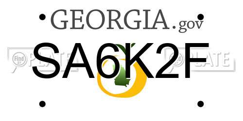 SA6K2F Georgia License Plate