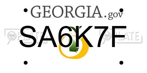 SA6K7F Georgia License Plate