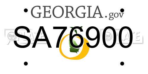SA76900 Georgia License Plate