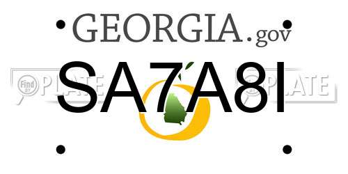 SA7A8I Georgia License Plate