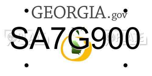 SA7G900 Georgia License Plate
