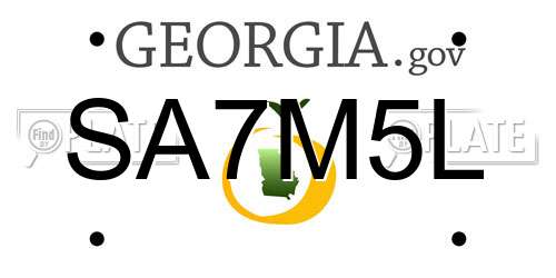 SA7M5L Georgia License Plate