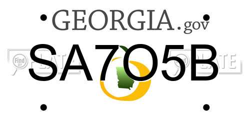SA7O5B Georgia License Plate