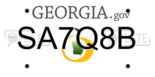 SA7Q8B Georgia License Plate