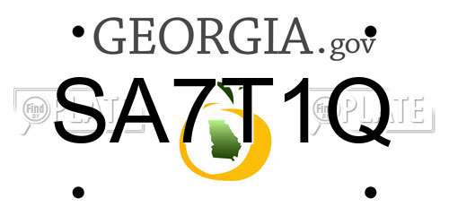 SA7T1Q Georgia License Plate