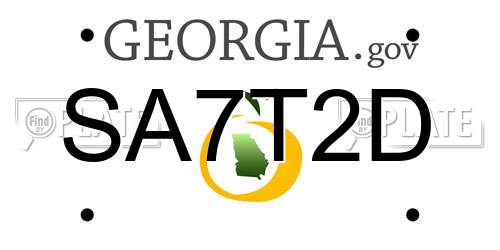 SA7T2D Georgia License Plate
