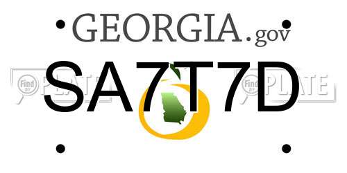 SA7T7D Georgia License Plate
