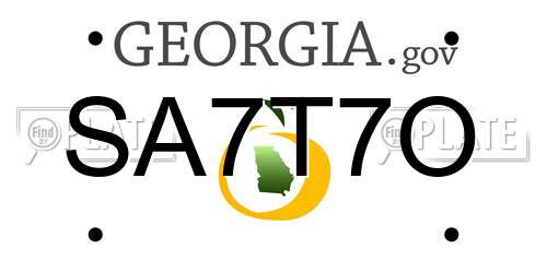 SA7T7O Georgia License Plate