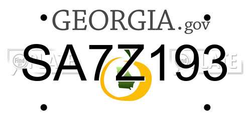 SA7Z193 Georgia License Plate