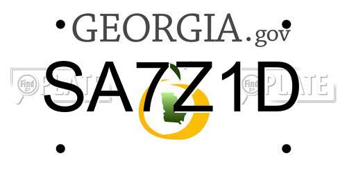 SA7Z1D Georgia License Plate