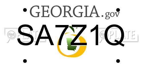 SA7Z1Q Georgia License Plate