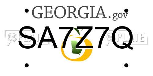 SA7Z7Q Georgia License Plate