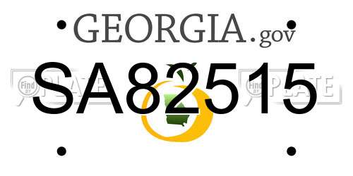 SA82515 Georgia License Plate