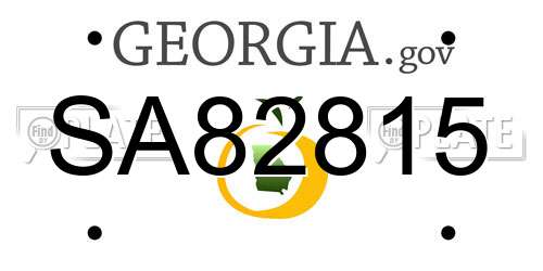 SA82815 Georgia License Plate