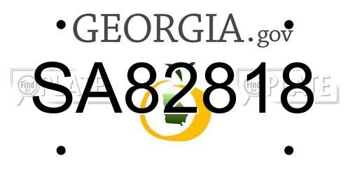 SA82818 Georgia License Plate