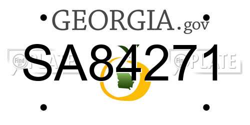SA84271 Georgia License Plate