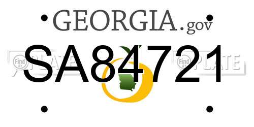 SA84721 Georgia License Plate