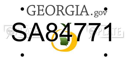 SA84771 Georgia License Plate