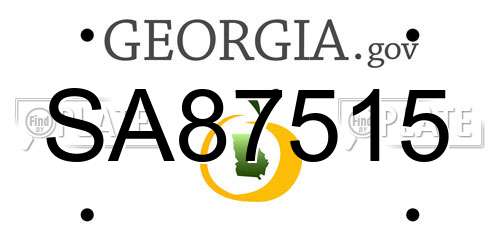 SA87515 Georgia License Plate