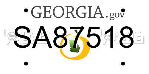 SA87518 Georgia License Plate