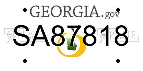 SA87818 Georgia License Plate