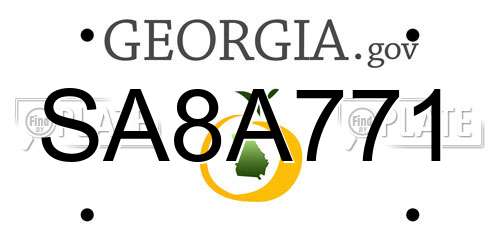 SA8A771 Georgia License Plate
