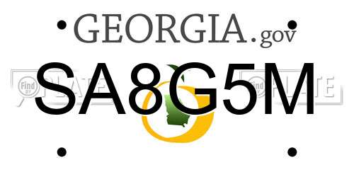 SA8G5M Georgia License Plate
