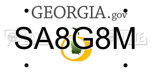 SA8G8M Georgia License Plate