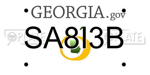 SA8I3B Georgia License Plate