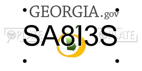 SA8I3S Georgia License Plate
