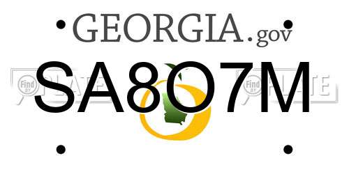 SA8O7M Georgia License Plate