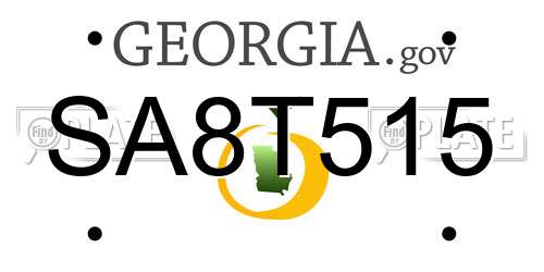 SA8T515 Georgia License Plate