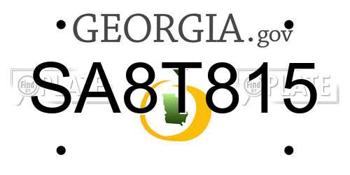SA8T815 Georgia License Plate