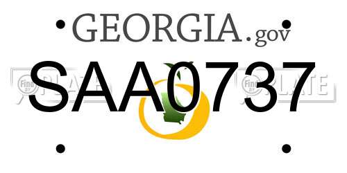 SAA0737 Georgia License Plate
