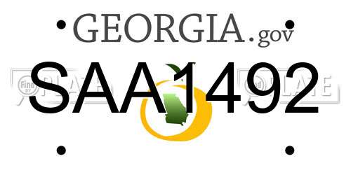 SAA1492 Georgia License Plate