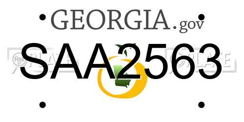 SAA2563 Georgia License Plate