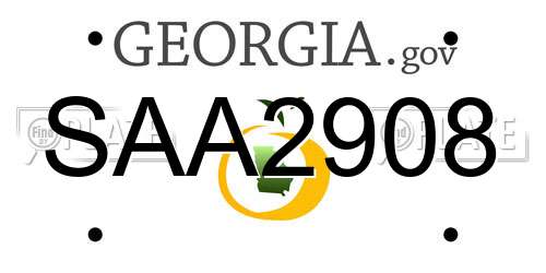 SAA2908 Georgia License Plate